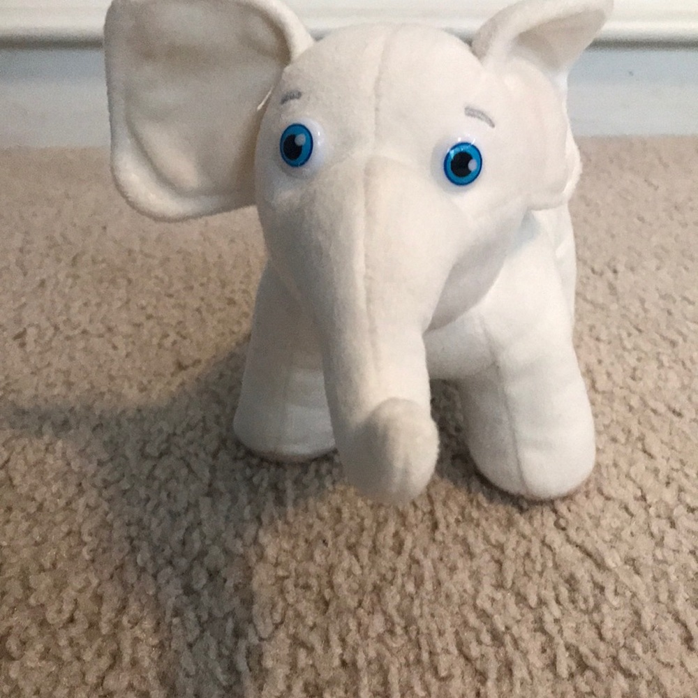 Cute stuffed white elephant